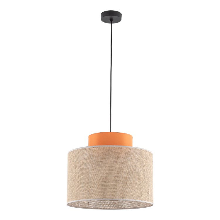 DUO JUTA ORANGE Lampa wisząca 1 3227 TK Lighting Czarny Juta, Pomarańczowy