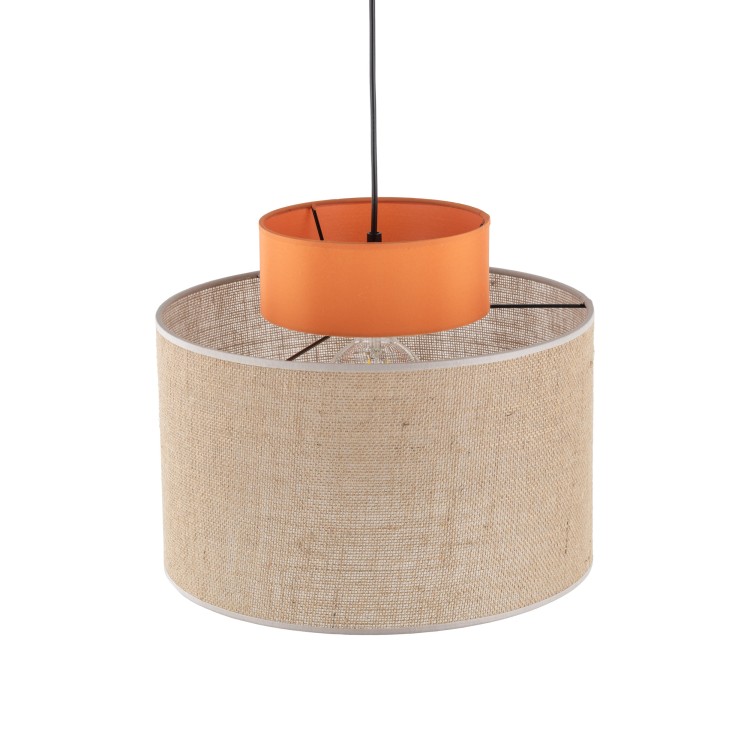 DUO JUTA ORANGE Lampa wisząca 1 3227 TK Lighting Czarny Juta, Pomarańczowy