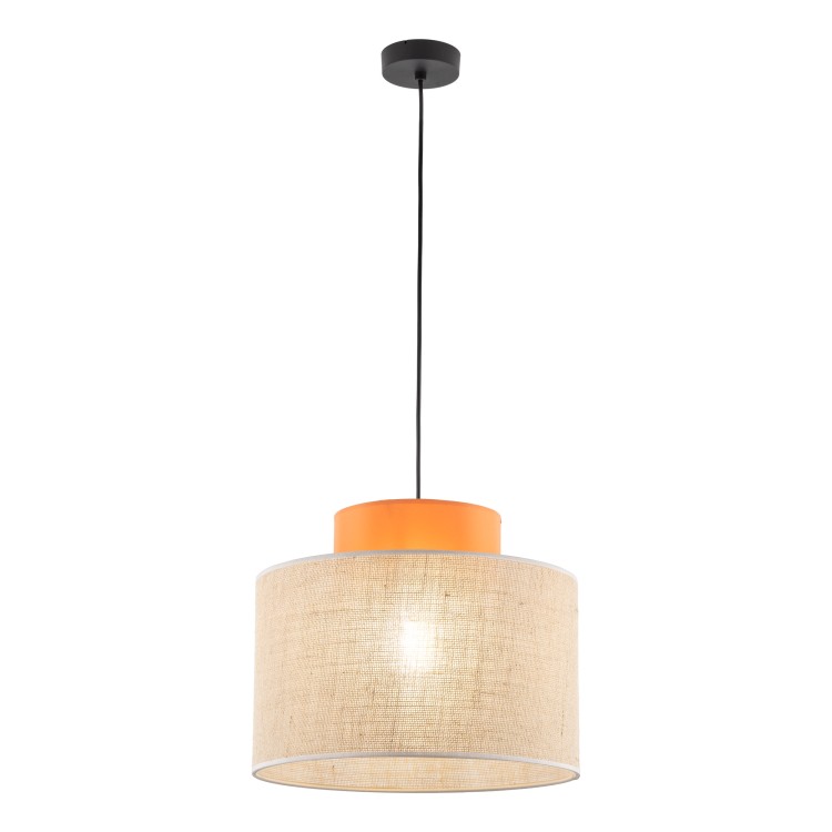 DUO JUTA ORANGE Lampa wisząca 1 3227 TK Lighting Czarny Juta, Pomarańczowy