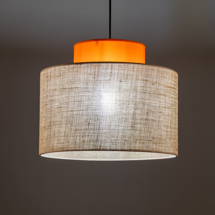 DUO JUTA ORANGE Lampa wisząca 1 3227 TK Lighting Czarny Juta, Pomarańczowy
