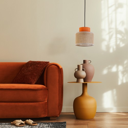DUO JUTA ORANGE Lampa wisząca 1 3255 TK Lighting Czarny Juta, Pomarańczowy