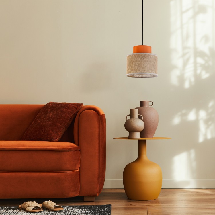DUO JUTA ORANGE Lampa wisząca 1 3255 TK Lighting Czarny Juta, Pomarańczowy