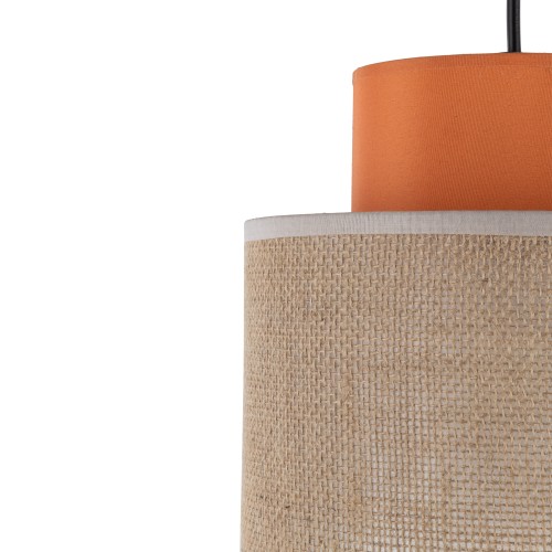 DUO JUTA ORANGE Lampa wisząca 1 3255 TK Lighting Czarny Juta, Pomarańczowy