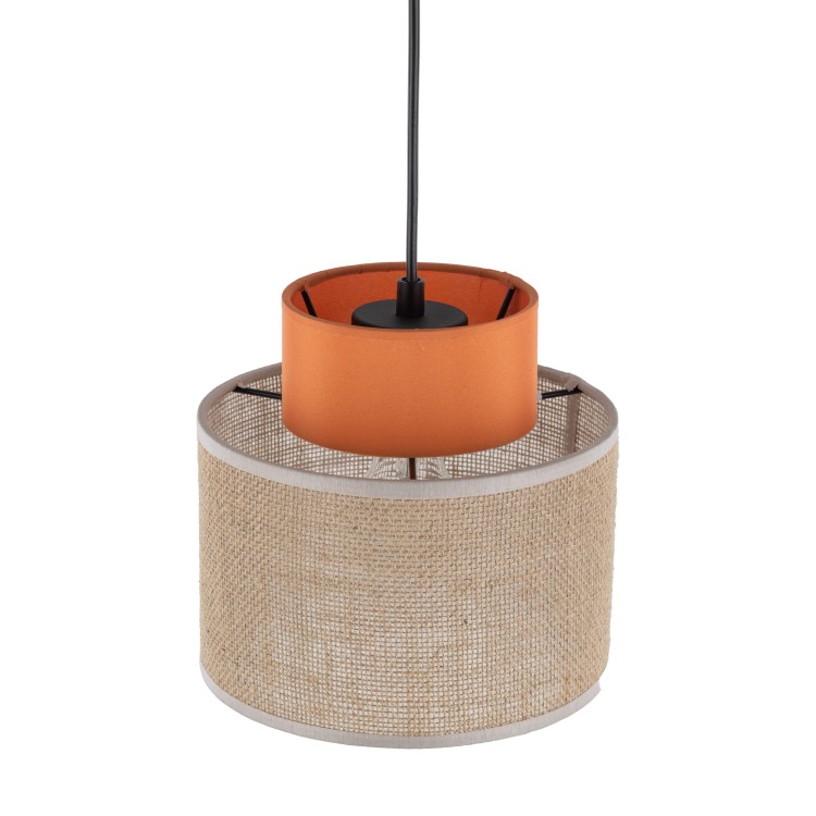 DUO JUTA ORANGE Lampa wisząca 1 3255 TK Lighting Czarny Juta, Pomarańczowy