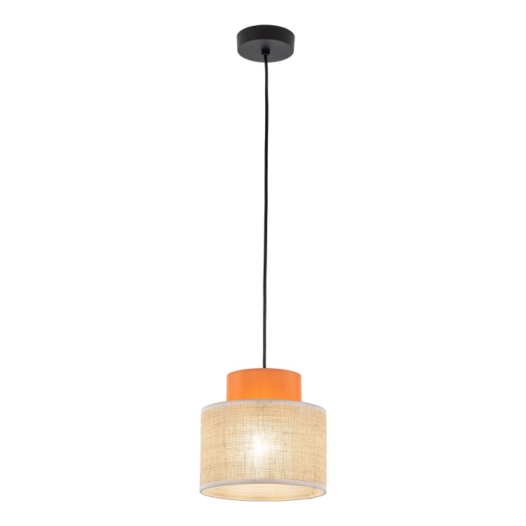 DUO JUTA ORANGE Lampa wisząca 1 3255 TK Lighting Czarny Juta, Pomarańczowy