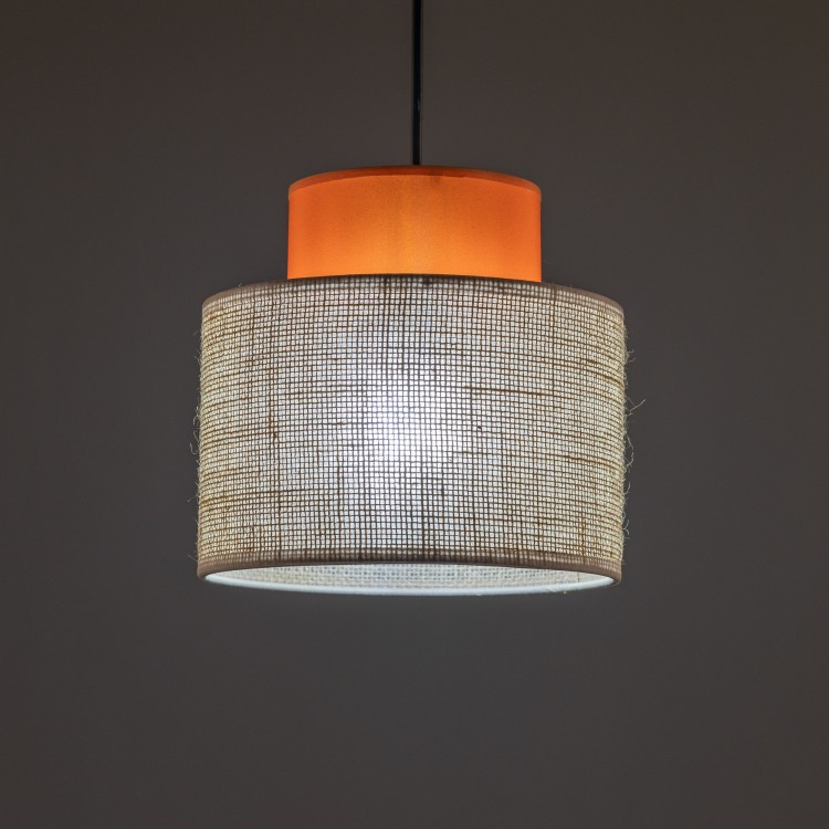 DUO JUTA ORANGE Lampa wisząca 1 3255 TK Lighting Czarny Juta, Pomarańczowy