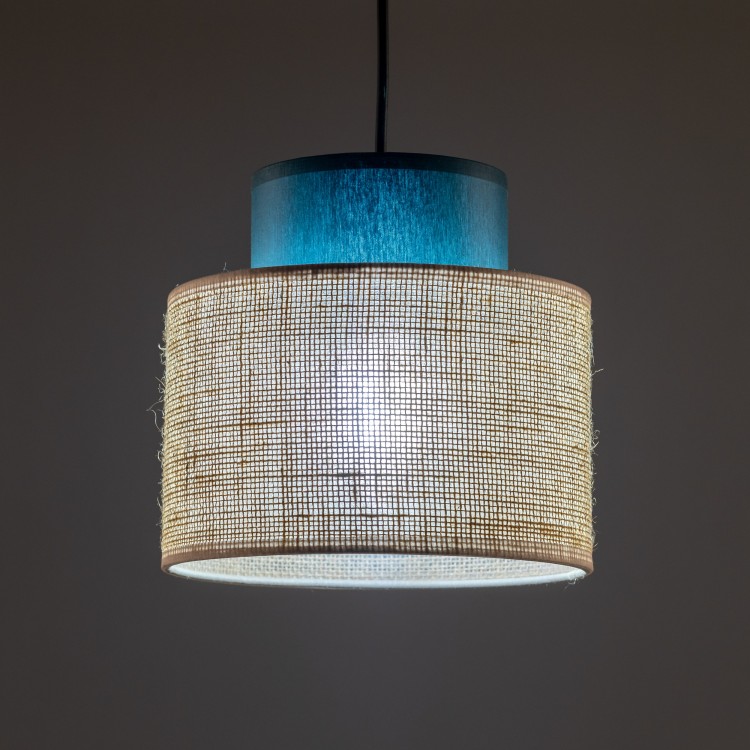DUO JUTA GREEN Lampa wisząca 1 3257 TK Lighting Czarny Juta, Zielony