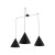 CONO BLACK Lampa wisząca 3 L 6629 TK Lighting Czarny Czarny