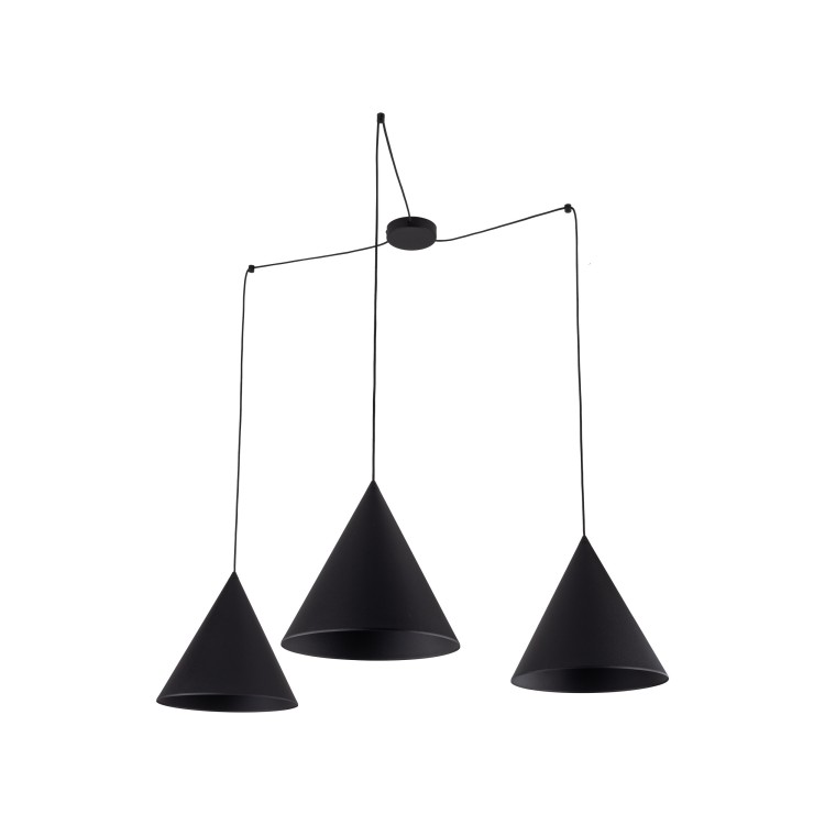 CONO BLACK Lampa wisząca 3 L 6629 TK Lighting Czarny Czarny