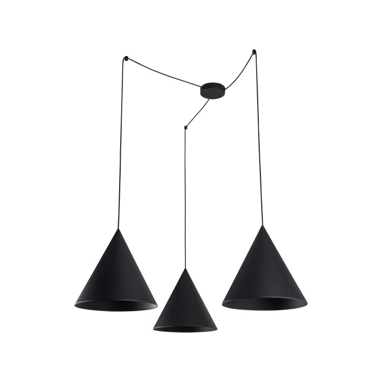 CONO BLACK Lampa wisząca 3 L 6629 TK Lighting Czarny Czarny