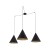 CONO BLACK Lampa wisząca 3 L 6629 TK Lighting Czarny Czarny