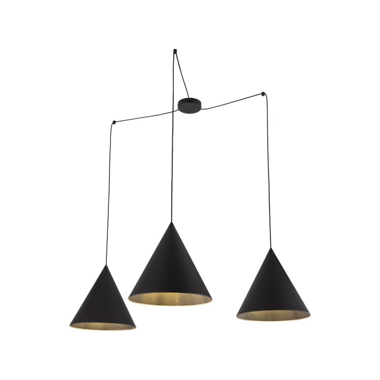 CONO BLACK Lampa wisząca 3 L 6629 TK Lighting Czarny Czarny
