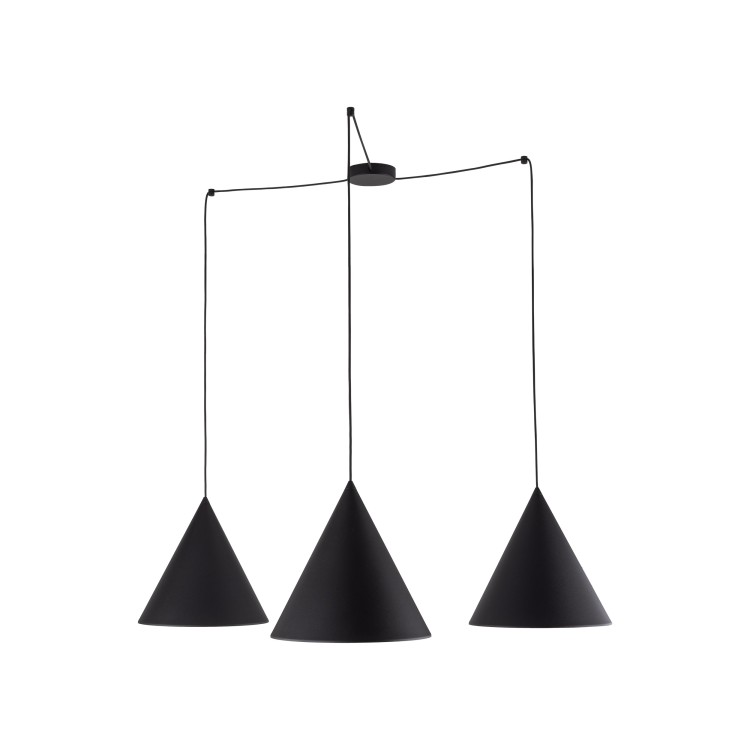 CONO BLACK Lampa wisząca 3 L 6629 TK Lighting Czarny Czarny