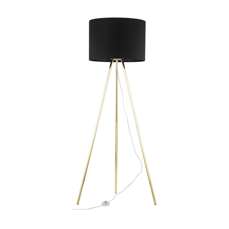 UMBERTO BLACK GOLD Lampa podłogowa 1 6635 TK Lighting Złoty, Czarny Czarny