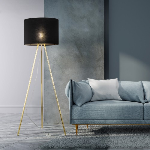 UMBERTO BLACK GOLD Lampa podłogowa 1 6635 TK Lighting Złoty, Czarny Czarny