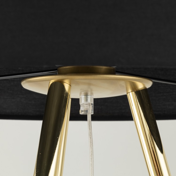 UMBERTO BLACK GOLD Lampa podłogowa 1 6635 TK Lighting Złoty, Czarny Czarny