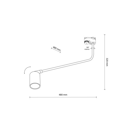 TRACER TOP BLACK SIDE 1 GU10 6643 TK Lighting Czarny Czarny
