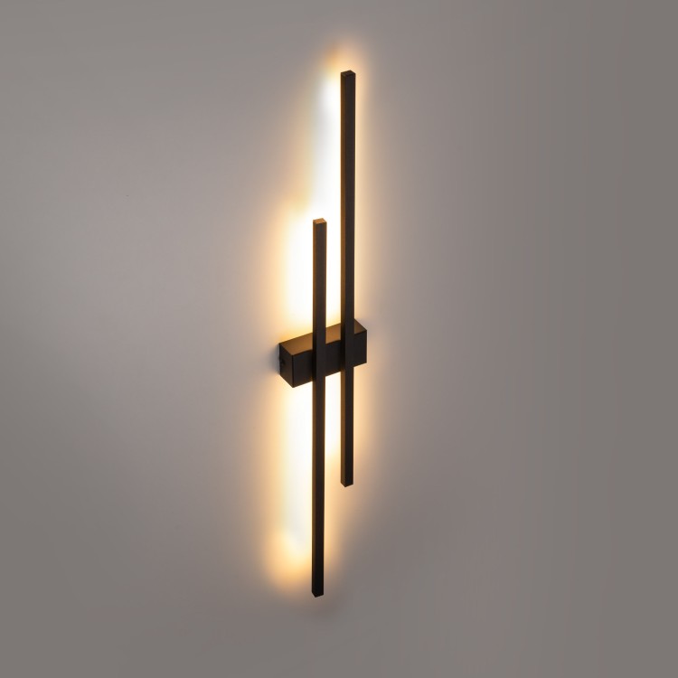FLASH BLACK Kinkiet 2 LED 6626 TK Lighting Czarny Czarny