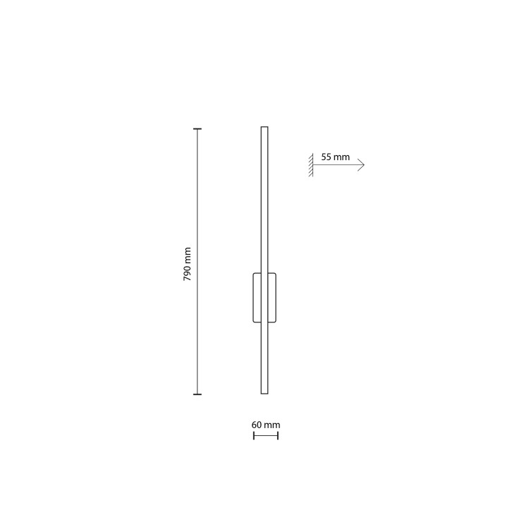 FLASH BLACK Kinkiet 1 LED M 6627 TK Lighting Czarny Czarny