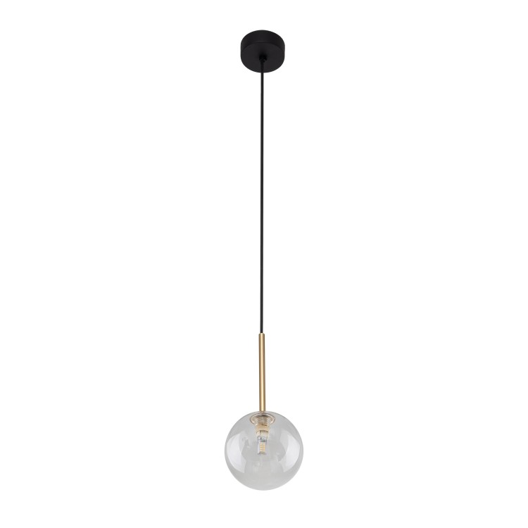NILOS BLACK / GOLD Lampa wisząca 1 5941 TK Lighting Złoty, Czarny Transparentny
