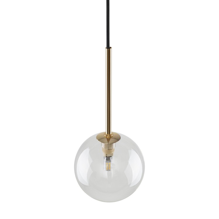 NILOS BLACK / GOLD Lampa wisząca 1 5941 TK Lighting Złoty, Czarny Transparentny