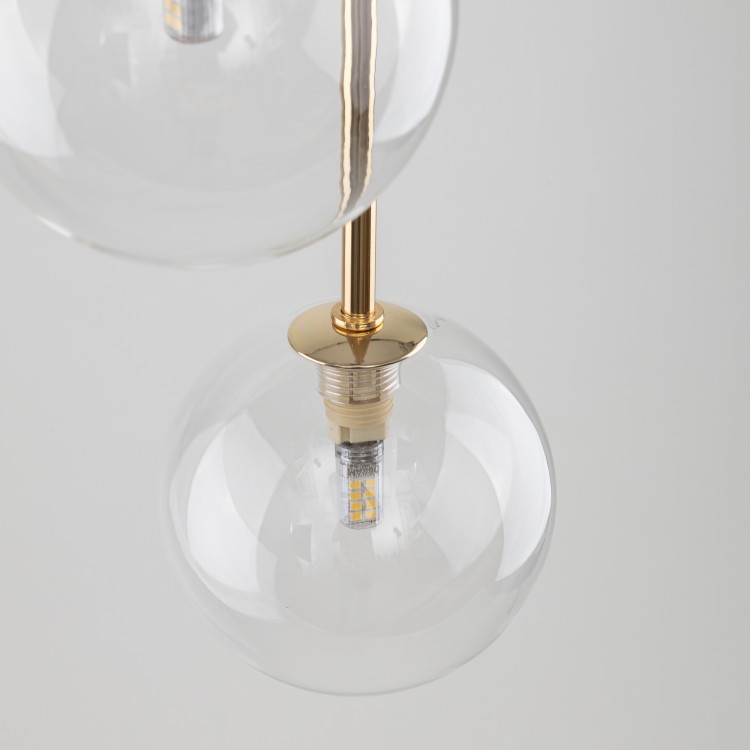 NILOS BLACK / GOLD Lampa wisząca 3 5942 TK Lighting Złoty, Czarny Transparentny