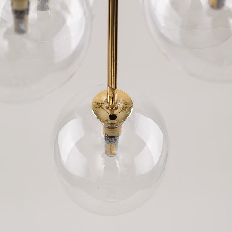 NILOS BLACK / GOLD Lampa wisząca 5 5943 TK Lighting Złoty, Czarny Transparentny