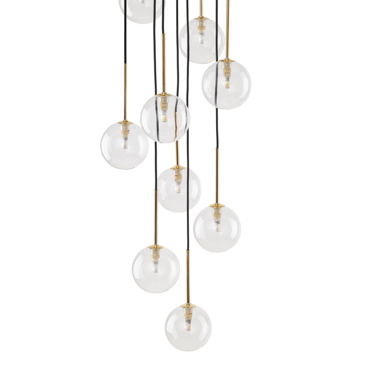 NILOS BLACK / GOLD Lampa wisząca 10 5944 TK Lighting Złoty, Czarny Transparentny