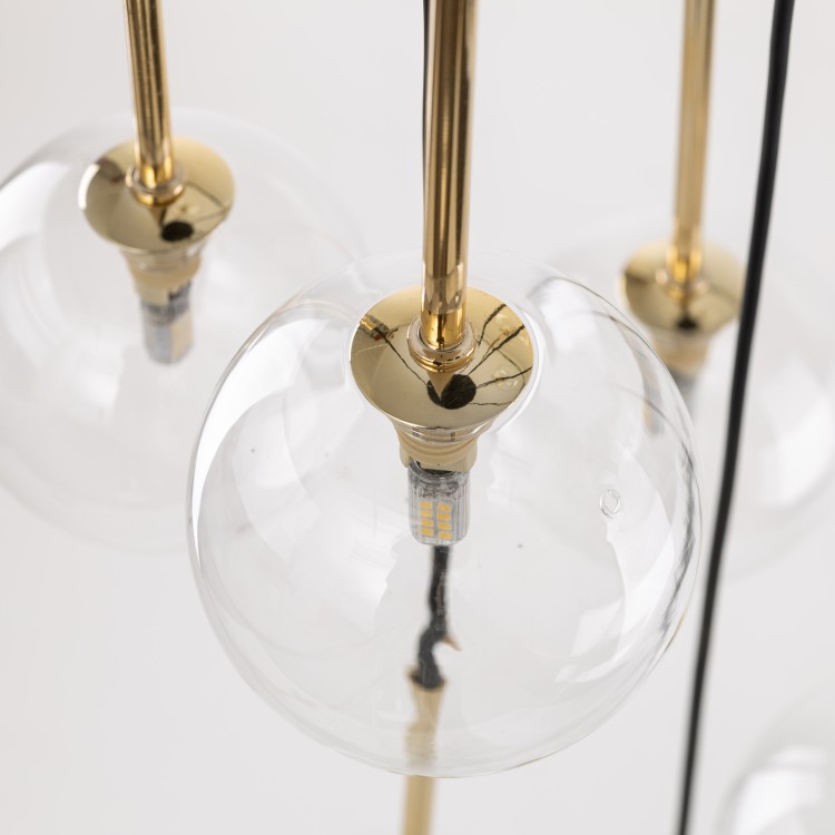 NILOS BLACK / GOLD Lampa wisząca 10 5944 TK Lighting Złoty, Czarny Transparentny