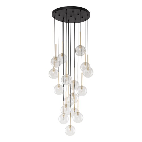 NILOS BLACK GOLD Lampa wisząca 17 5945 TK Lighting Złoty, Czarny Transparentny