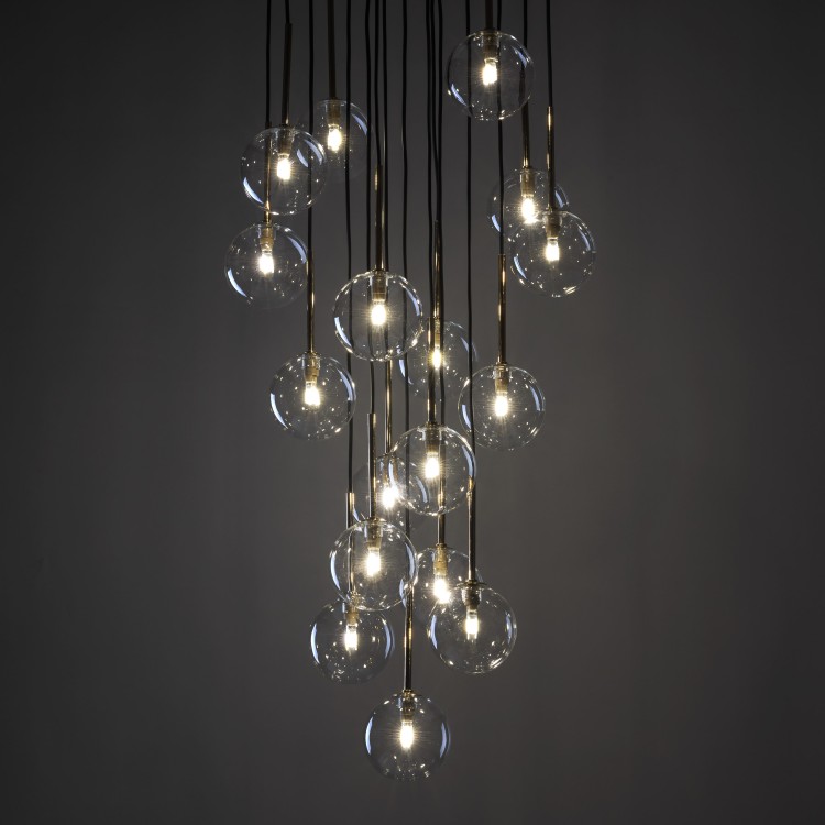 NILOS BLACK GOLD Lampa wisząca 17 5945 TK Lighting Złoty, Czarny Transparentny