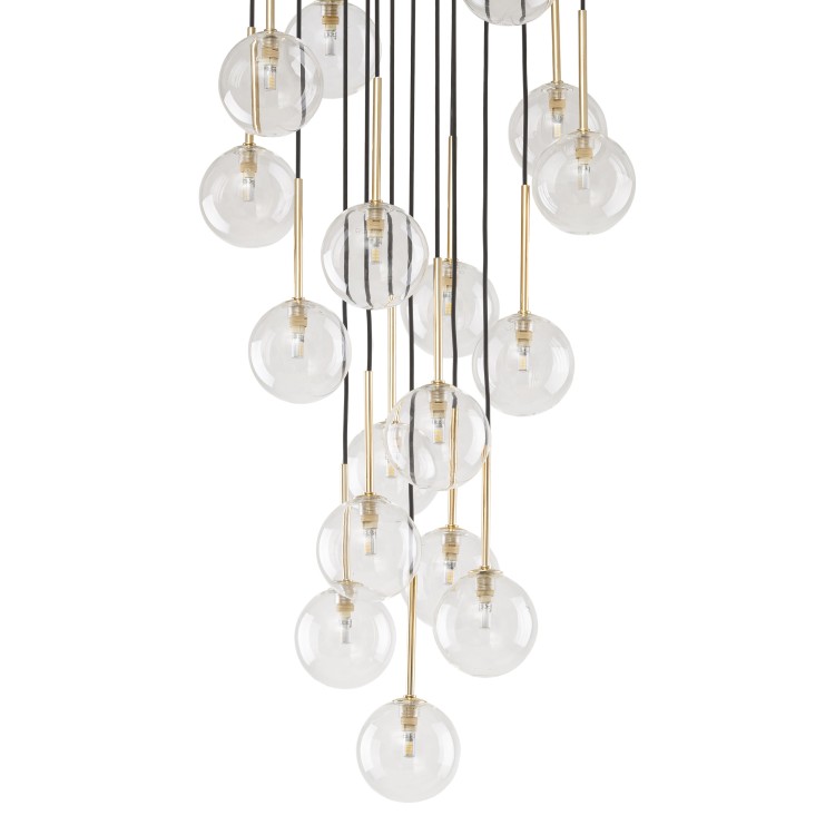 NILOS BLACK GOLD Lampa wisząca 17 5945 TK Lighting Złoty, Czarny Transparentny
