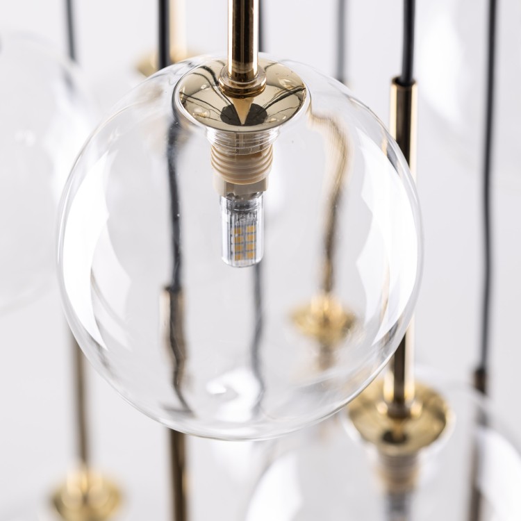 NILOS BLACK GOLD Lampa wisząca 17 5945 TK Lighting Złoty, Czarny Transparentny
