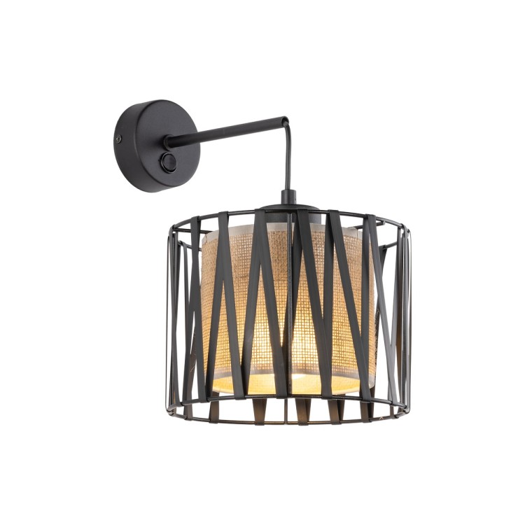 HARMONY NATURE Kinkiet 1 5950 TK Lighting Czarny Juta, Czarny