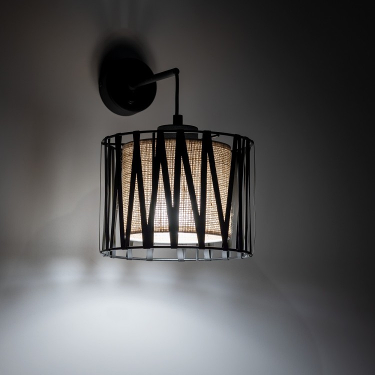 HARMONY NATURE Kinkiet 1 5950 TK Lighting Czarny Juta, Czarny
