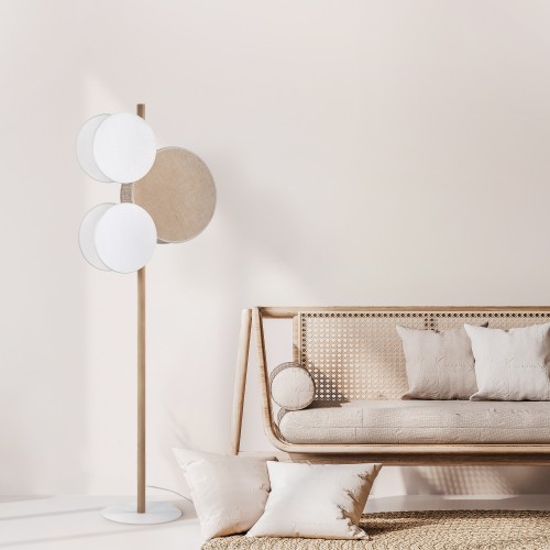 PULSE Lampa podłogowa 3 5960 TK Lighting Biały, Sosna Juta, Biały