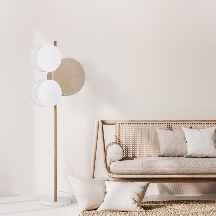 PULSE Lampa podłogowa 3 5960 TK Lighting Biały, Sosna Juta, Biały