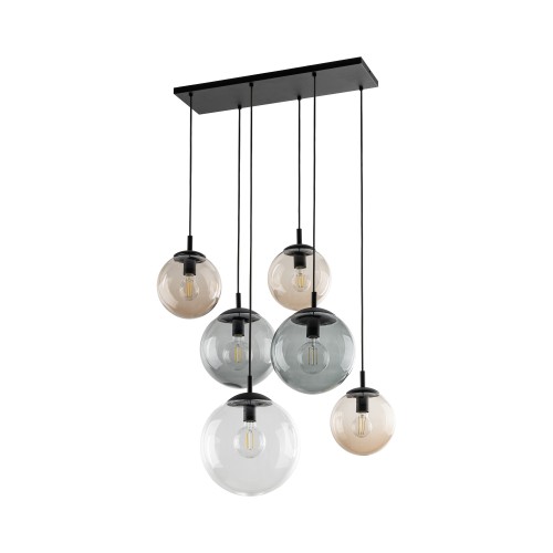 ESME MIX Lampa wisząca 6 4819 TK Lighting Czarny Transparentny, Brązowy, Grafitowy