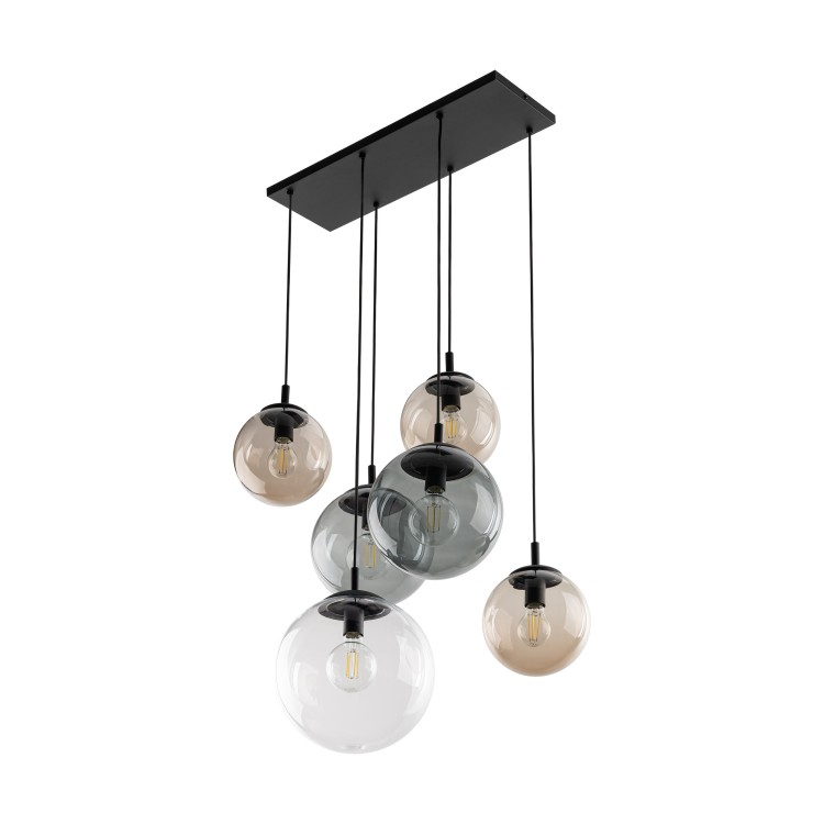 ESME MIX Lampa wisząca 6 4819 TK Lighting Czarny Transparentny, Brązowy, Grafitowy