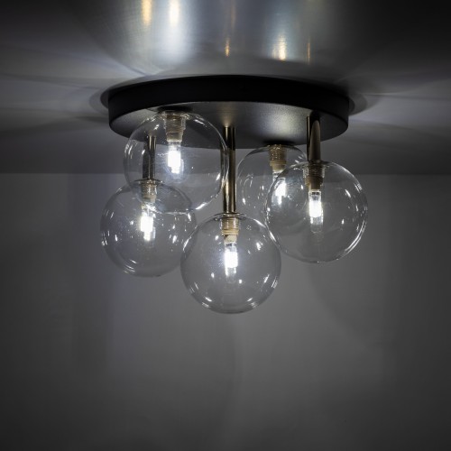 NILOS BLACK / GOLD Lampa sufitowa 5PŁ 758 TK Lighting Złoty, Czarny Transparentny