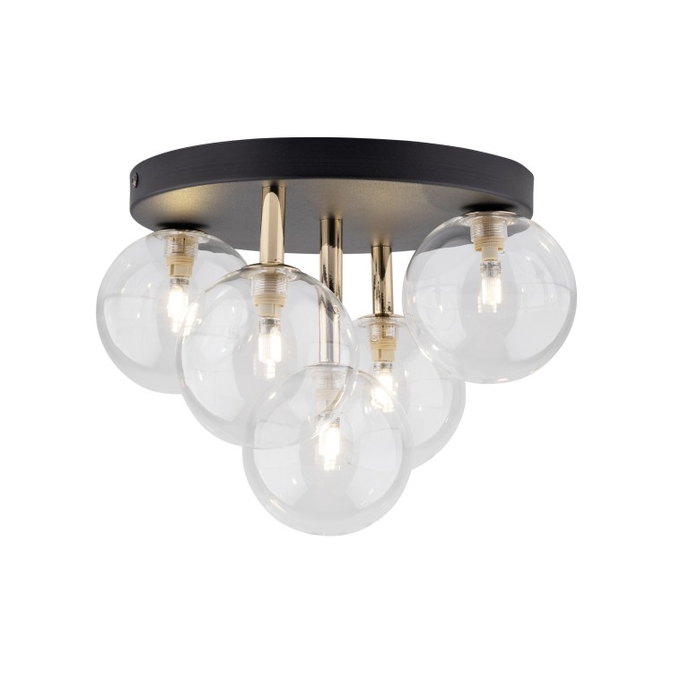 NILOS BLACK / GOLD Lampa sufitowa 5PŁ 758 TK Lighting Złoty, Czarny Transparentny