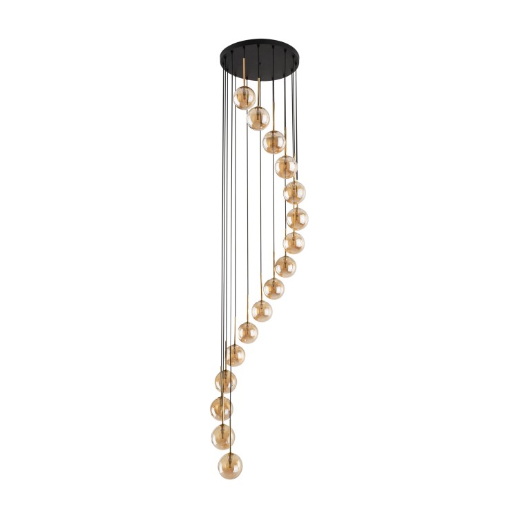 AURORA GOLD Lampa wisząca 16 6023 TK Lighting Złoty, Czarny Bursztynowy