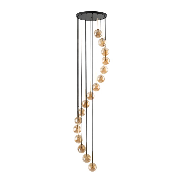 AURORA GOLD Lampa wisząca 16 6023 TK Lighting Złoty, Czarny Bursztynowy
