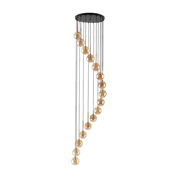 AURORA GOLD Lampa wisząca 16 6023 TK Lighting Złoty, Czarny Bursztynowy
