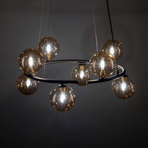 ANABELLE BROWN Lampa wisząca 8 6572 TK Lighting Brązowy Bursztynowy