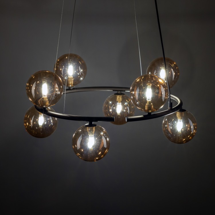 ANABELLE BROWN Lampa wisząca 8 6572 TK Lighting Brązowy Bursztynowy