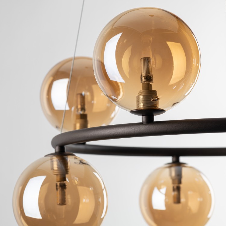 ANABELLE BROWN Lampa wisząca 8 6572 TK Lighting Brązowy Bursztynowy