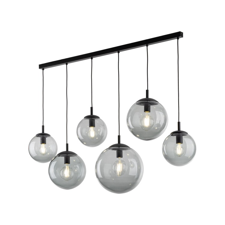 ESME GRAPHITE Lampa wisząca 6 Listwa 5383 TK Lighting Czarny Grafitowy