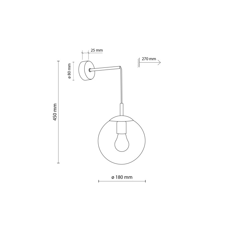 ESME GRAPHITE Kinkiet 1 5386 TK Lighting Czarny Grafitowy