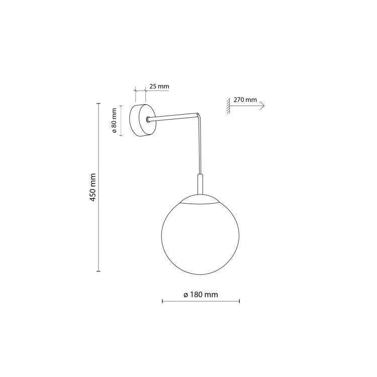 ESME WHITE Kinkiet 1 5388 TK Lighting Czarny Biały